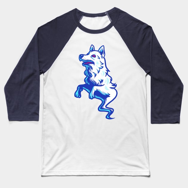 Ghost Wolf Baseball T-Shirt by wehkid